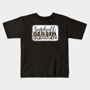 Baseball Nana Leopard Shirt Baseball Nana Kids T-Shirt